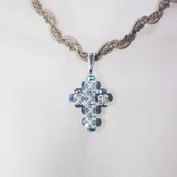 Pendant 45cm - Sierra-Khaki Braid - Pendant 45cm - Laiton argenté